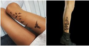 Meias-calças criam ilusão de pernas tatuadas
