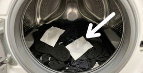 Ao lavar roupas pretas, coloque essas duas folhas junto e veja os fiapos brancos desaparecerem por completo