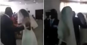 Amante se veste como noiva e invade casamento; veja o vídeo