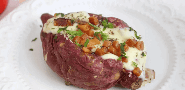 Barca de batata doce pronta em 10 minutos para o almoço