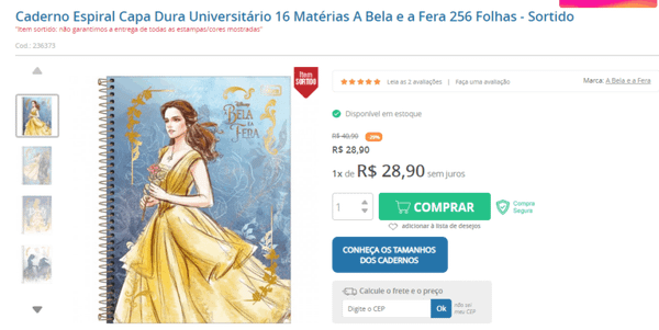 Itens com desconto 