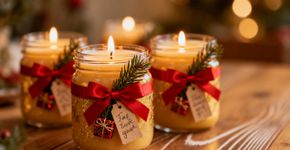 Eu fiz velas de natal em casa gastei pouco e deixei minha casa com cheiro de aconchego