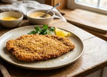 Featured side: Pepe Vieira, chef: A cobertura crocante da milanesa não leva farinha; apenas amido de milho, ovo e farinha de rosca