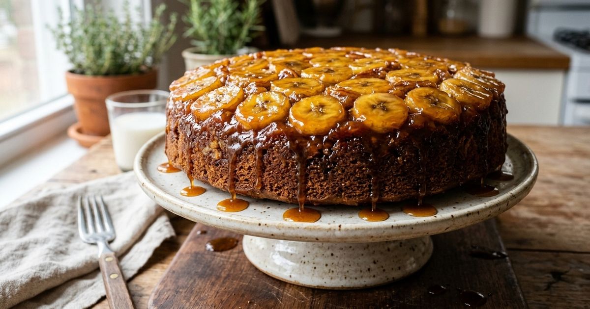 Bolo de banana caramelizado fica fofinho e delicioso usando uma técnica simples que muda o resultado da receita