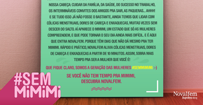#MulheresSemMimimi: propaganda do remédio Novalfem causa polêmica