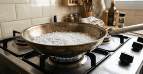 Por que alguns chefs jogam sal grosso na frigideira antes de adicionar qualquer ingrediente?
