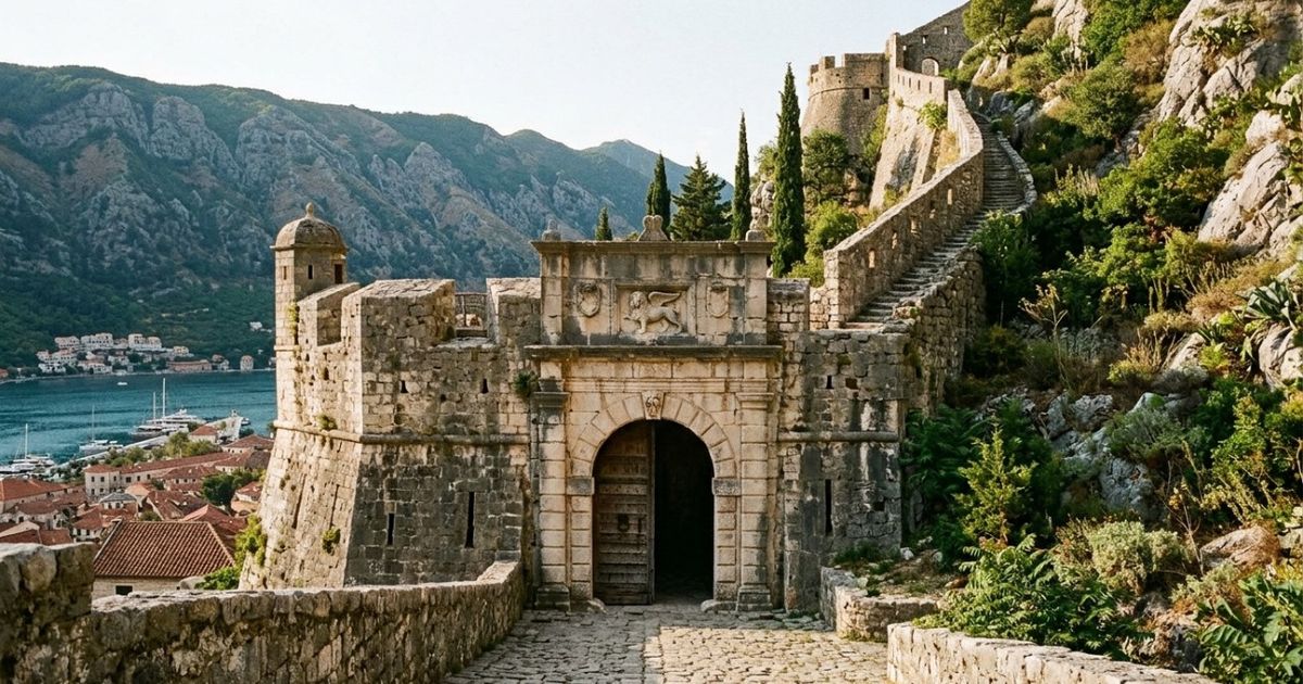 Montanhas que chegam perto de 1.500 metros encontram o mar Adriático ao redor de muralhas, palácios e igrejas românicas: a cidade de Montenegro que cresceu em um porto natural estratégico durante a Idade Média