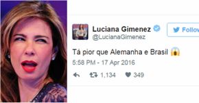 Luciana Gimenez (ela, mesma!) resumiu a reação dos brasileiros neste domingo em 5 tuítes