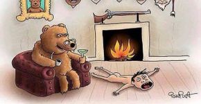 Ilustrações criticam dependência do homem da carne animal