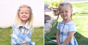 Mãe usa camisas velhas do pai para fazer vestidos para as filhas