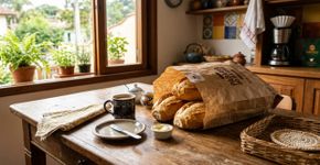 Na Itália eles colocam o pão francês dentro de um saco de papel para ele continuar crocante e nunca deixam na geladeira para não ficar murcho