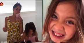 Filha de Bela Gil escova os dentes com ingrediente inusitado