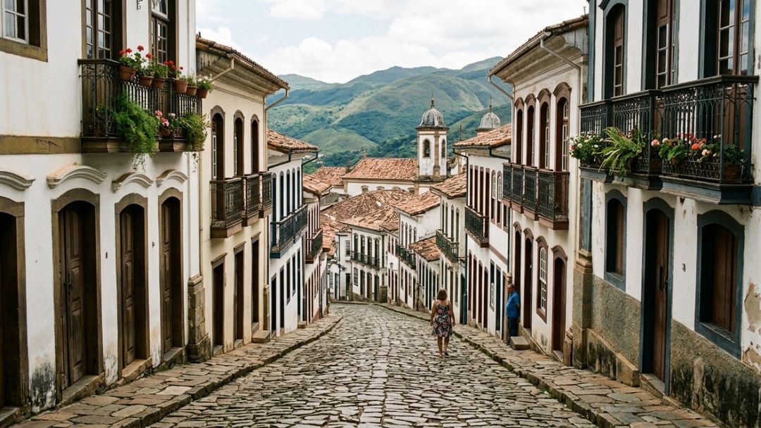 As ladeiras íngremes e os casarões seculares de Ouro Preto revelam uma arquitetura colonial preservada e cheia de identidade.