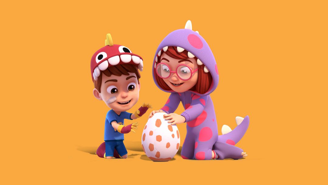Amy e Max da animação brasileira Babydino Tales