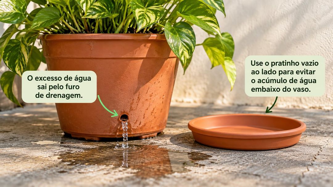 Drenagem correta ajuda a evitar fungos e raízes encharcadas