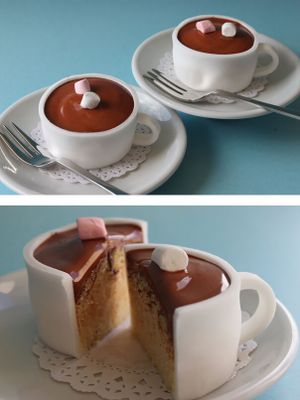 Cupcake decorado para se tornar uma xícara