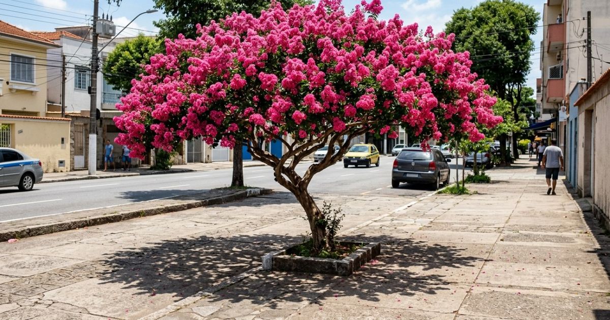 A árvore que cresce muito rápido, oferece uma sombra bem fresca e tem flores que parecem formar um tapete celestial