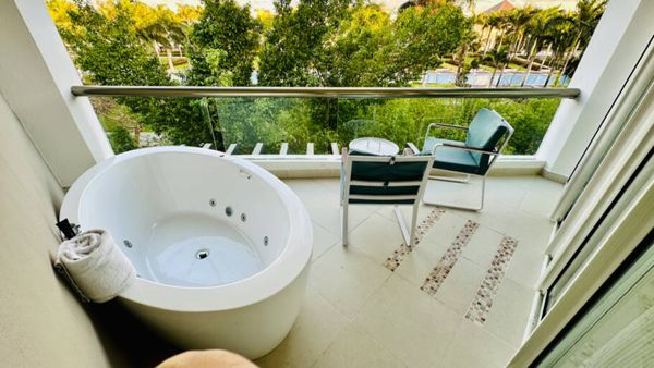 A varanda do meu quarto no resort