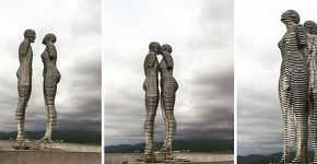 Estátuas gigantes narram história de amor proibido