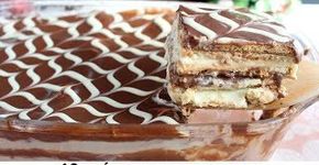 Pavê de Natal de creme com chocolate