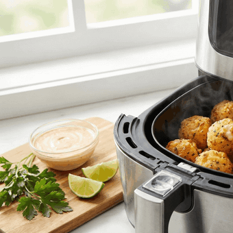 Featured mobile: Bolinho de arroz assado com ervas na airfryer: simples, econômico e irresistível