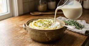 Para deixar o purê de batatas mais liso e cremoso, cozinheiros incorporam o leite ainda quente aos poucos, evitando esfriar as batatas durante o preparo