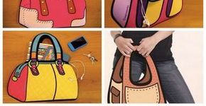 Bolsa 3D: carregue um desenho animado nas mãos