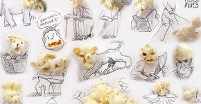 Fazendo das coisas do cotidiano – pipocas ou folhas de alface – uma  divertida arte