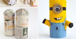 Faça bonecos ‘minions’ com rolos de papel higiênico