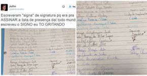Confusão em lista de presença na faculdade viraliza na internet