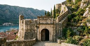 Montanhas que chegam perto de 1.500 metros encontram o mar Adriático ao redor de muralhas, palácios e igrejas românicas: a cidade de Montenegro que cresceu em um porto natural estratégico durante a Idade Média