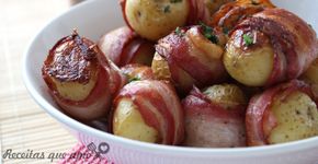 Batata enrolada com bacon