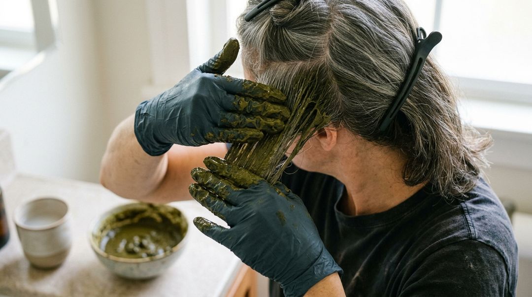 A aplicação periódica garante uma cobertura uniforme e duradoura das mechas brancas.