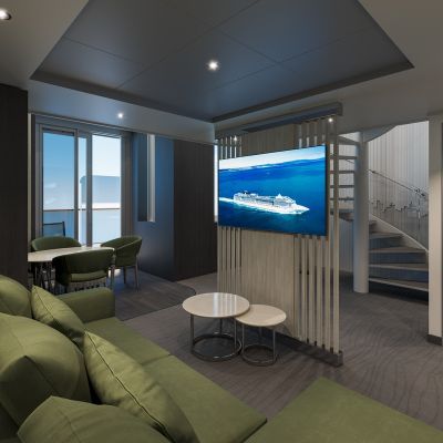 Interior da MSC Yacht Club Royal Duplex Suite