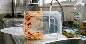 Como tirar a mancha de molho de tomate do pote plástico