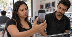 Cliente leva o celular para trocar a tela, recebe o aparelho funcionando e dias depois percebe que a câmera frontal ficou embaçada enquanto a assistência diz que não mexeu naquela peça