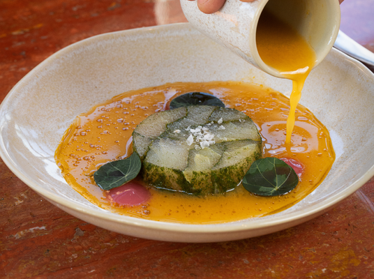 Crudo de Robalo com aguachile de uvaia e jalapeño