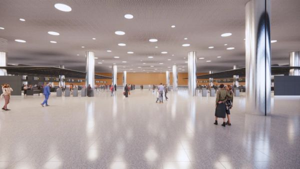 Área comercial do novo terminal do Aeroporto de Congonhas