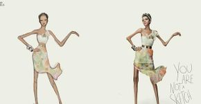 Desenhos de moças anorexas são iguais a modelos reais