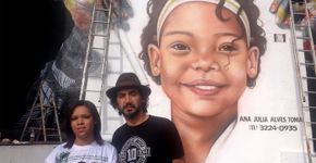 Eduardo Kobra faz grafite com rosto de criança desaparecida