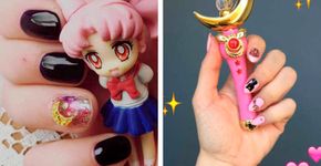 Estas unhas inspiradas em Sailor Moon são simplesmente mágicas