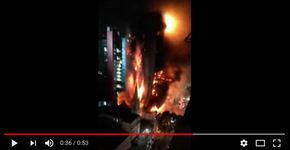 Vídeo do desabamento de prédio pegando fogo viraliza no mundo