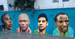 Atletas refugiados são homenageados em mural de graffiti no Rio
