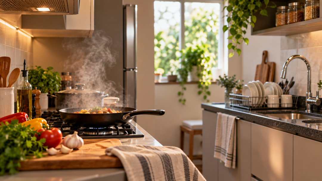 Mesmo após limpar a cozinha, o aroma da refeição pode continuar no ambiente. Entenda onde os odores ficam retidos e como melhorar a ventilação e a limpeza.