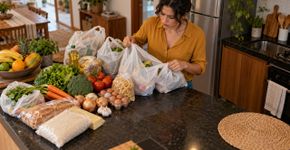 Cliente pede mercado pelo aplicativo, recebe todas as sacolas lacradas e só percebe depois que faltaram produtos caros que aparecem normalmente como entregues na nota