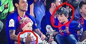 Filho de Messi imita gesto de Neymar e fotos viralizam na web