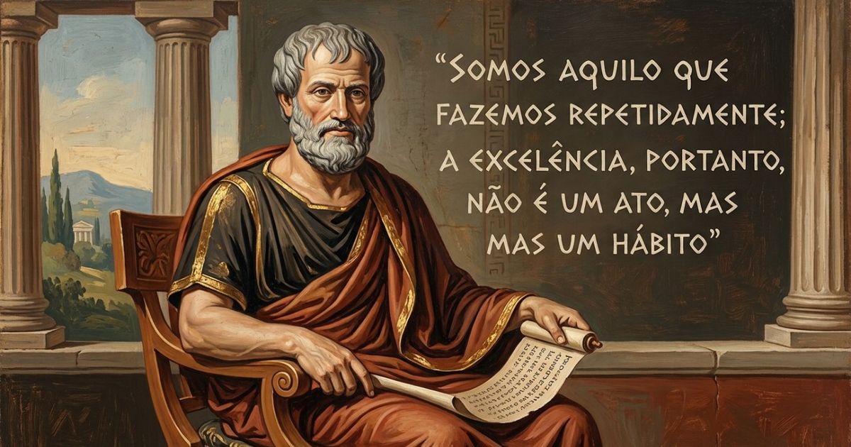 Aristóteles sobre a importância de construir hábitos para formar o caráter: “Somos aquilo que fazemos repetidamente; a excelência, portanto, não é um ato, mas um hábito”