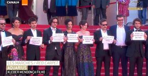 Sessão de ‘Aquarius’ em Cannes tem protesto contra governo Temer