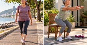 Depois dos 60 anos, caminhar continua valendo, mas exercícios de equilíbrio e força completam o que a caminhada sozinha não treina da mesma forma