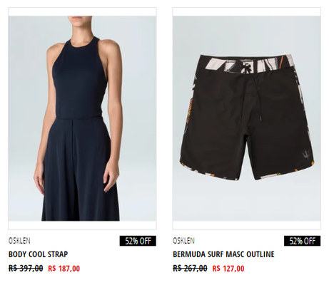 Peças da Osklen em promoção